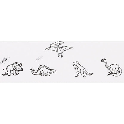 Razítka dřevěná  5+1 s poduškou motiv dinosauři
