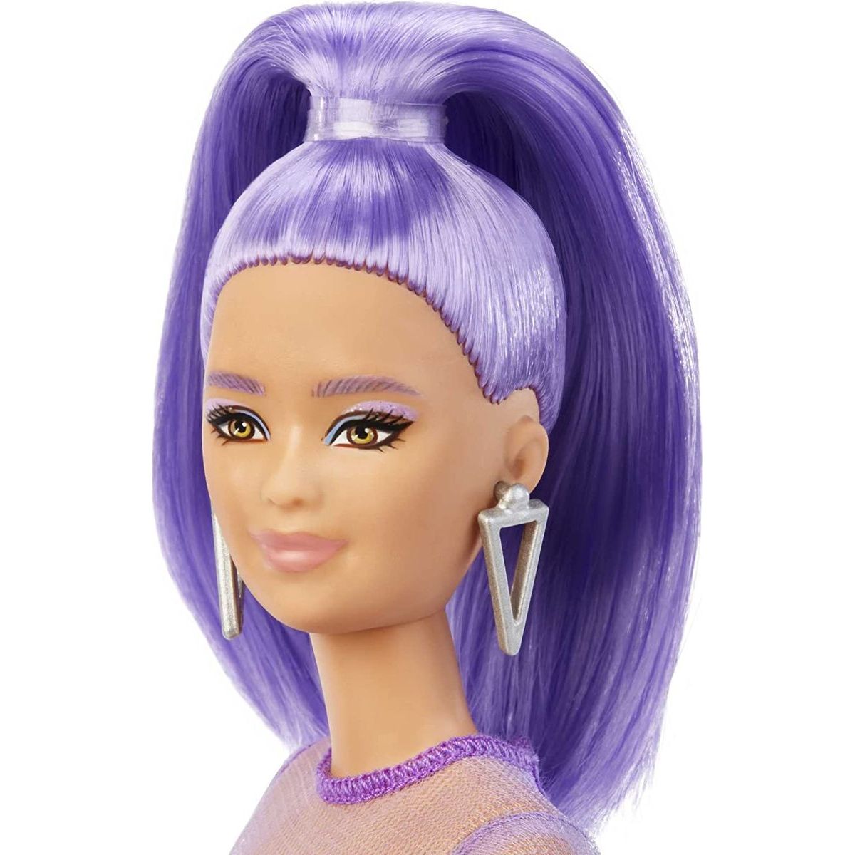 Barbie modelka 30 cm - zářivě fialové šaty