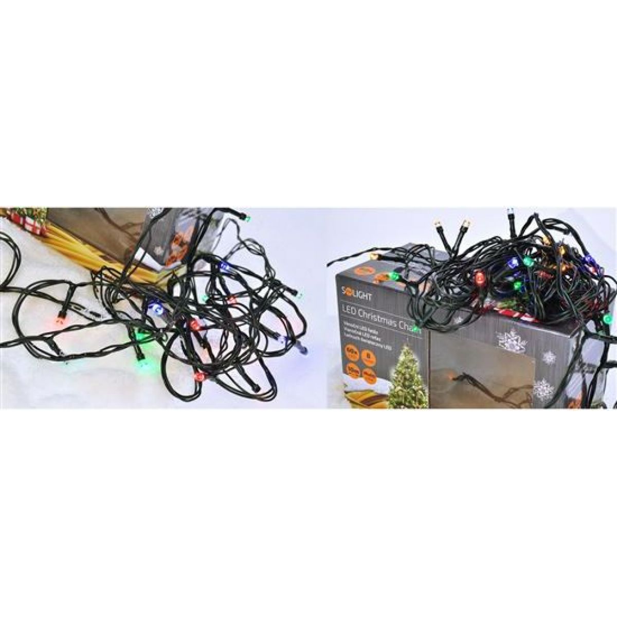 LED venkovní vánoční řetěz, 200 LED, 20 m, přívod 5 m, 8 funkcí, časovač, IP44, vícebarevný