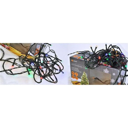 LED venkovní vánoční řetěz, 200 LED, 20 m, přívod 5 m, 8 funkcí, časovač, IP44, vícebarevný