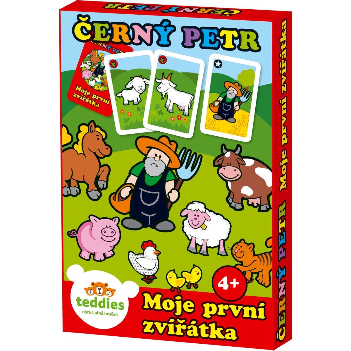 Teddies Černý Petr Moje první zvířátka - červené se zvířátky