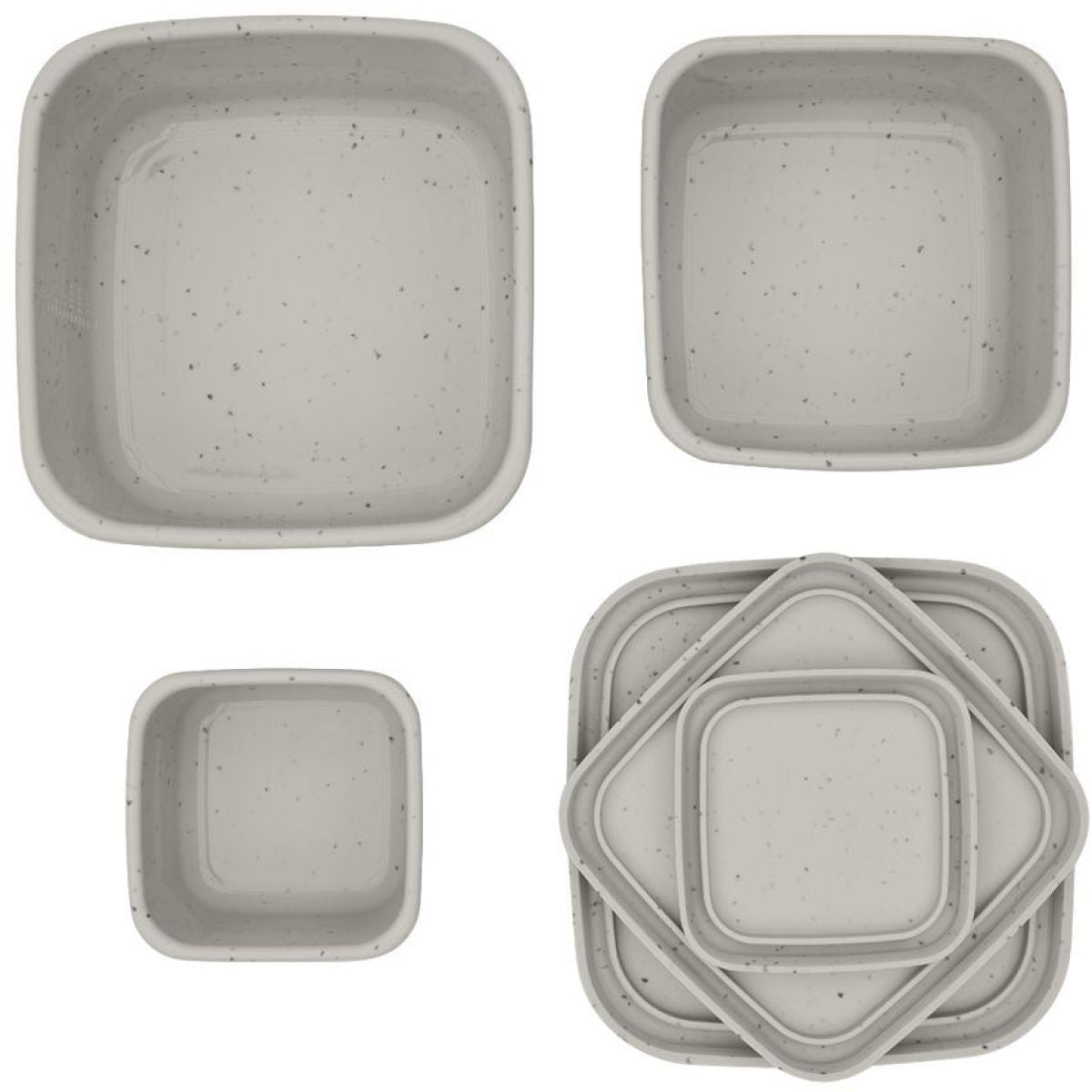 KikkaBoo Sada boxů na svačinu 3 ks Platinum Silicone Sand