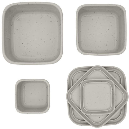 KikkaBoo Sada boxů na svačinu 3 ks Platinum Silicone Sand