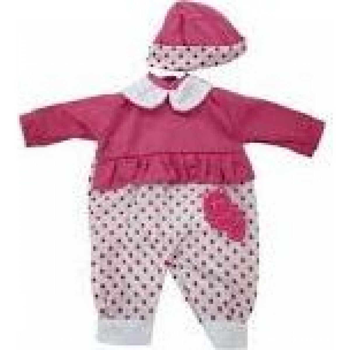 Dimian Oblečky pro panenku vel. 42 - 48 cm Bambolina Amore puntíkatý komplet s čepičkou