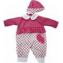 Dimian Oblečky pro panenku vel. 42 - 48 cm Bambolina Amore puntíkatý komplet s čepičkou
