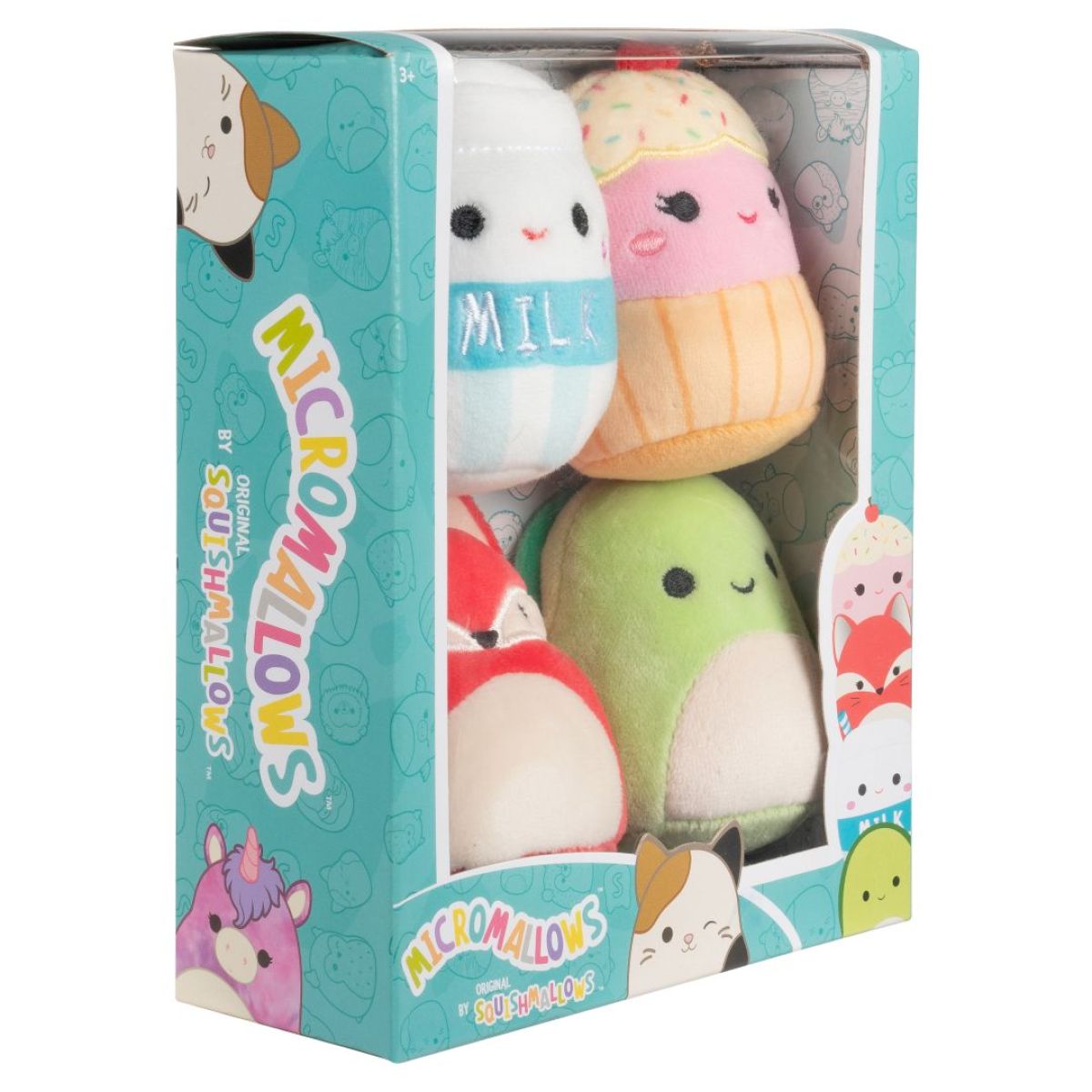 Squishmallows Micromallows 4Pack - Liška, Želva, Mlíčko, Dortík