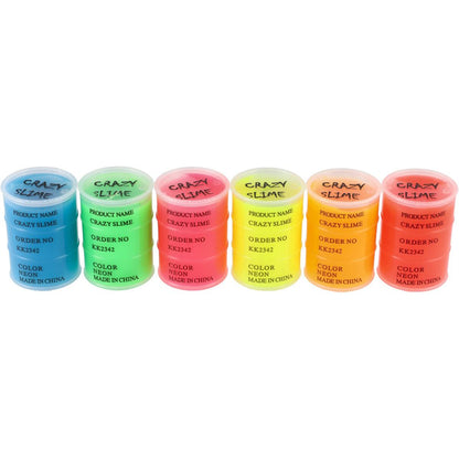 Sliz - hmota 80g neonová 8 x 5,5 cm 6 barev 12ks v boxu