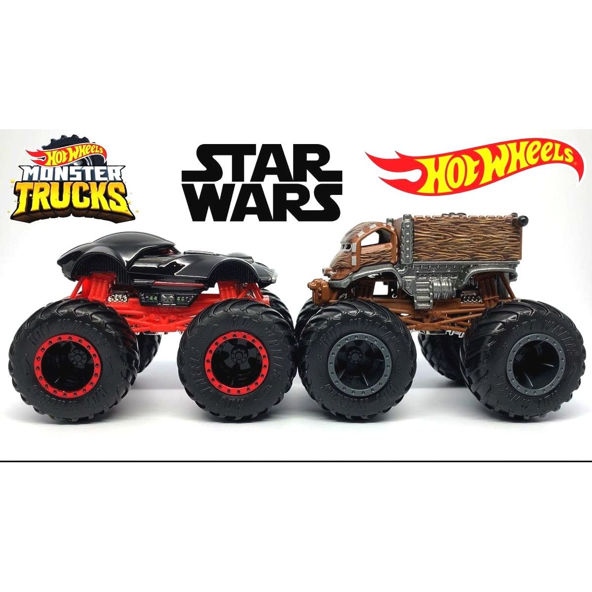 Mattel Hot Wheels Monster trucks demoliční duo Darth Vader a Chewbacca