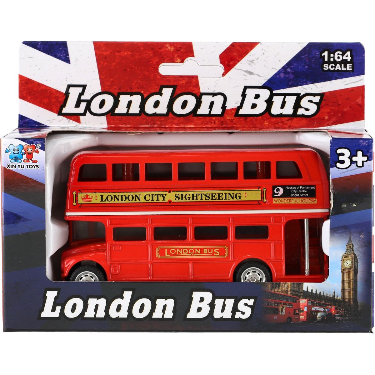 Teddies Londýnský patrový autobus červený