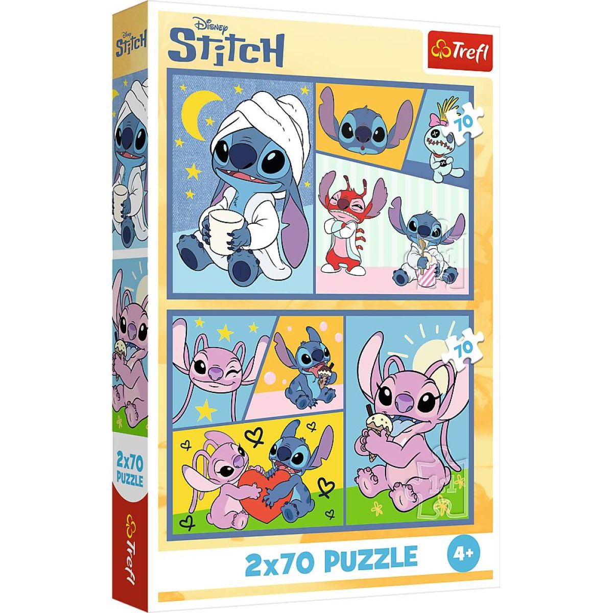 Trefl Puzzle Se Stitchem není nuda 2v1 2x70 dílků