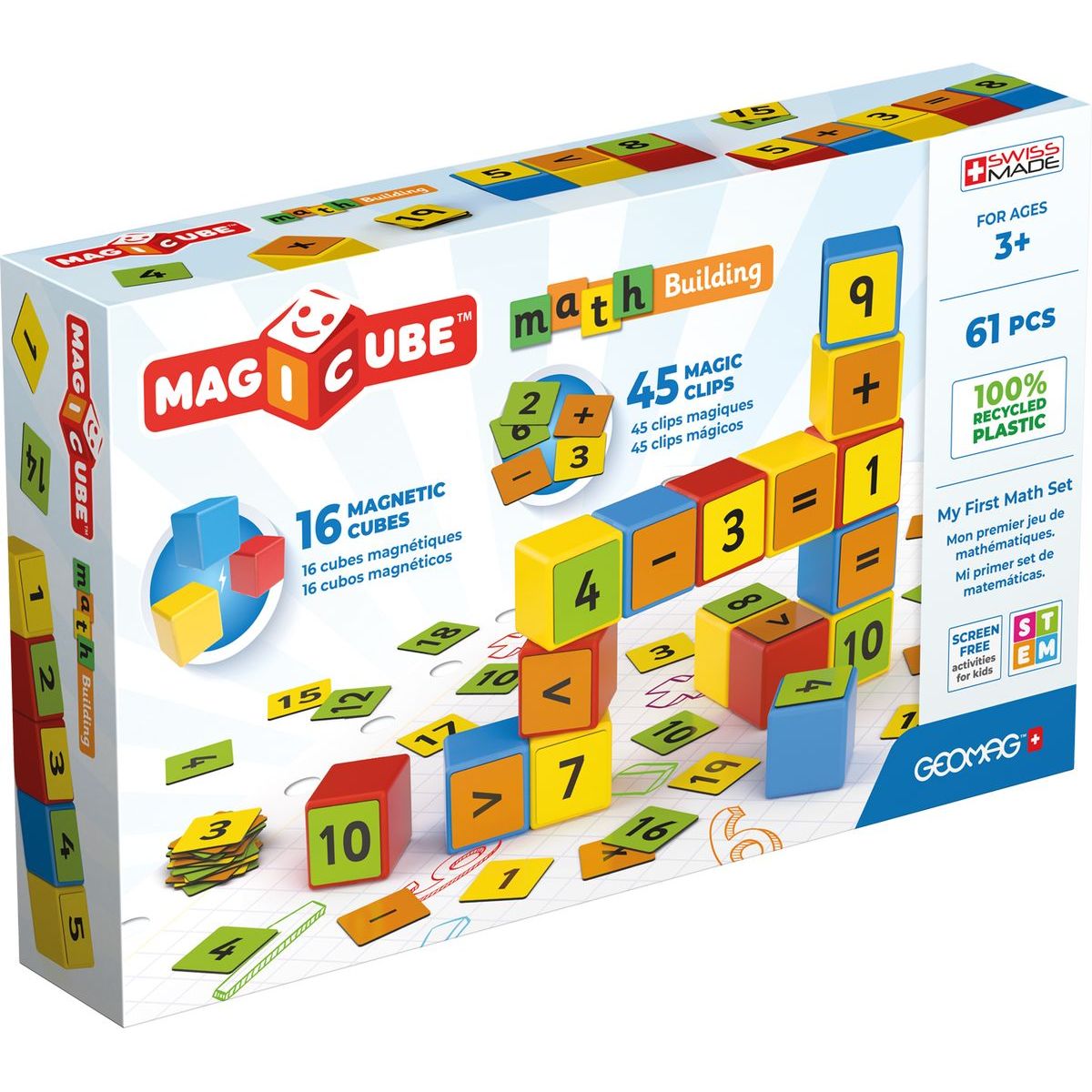 Geomag Magicube Math Building Recycled Clips 61 dílků