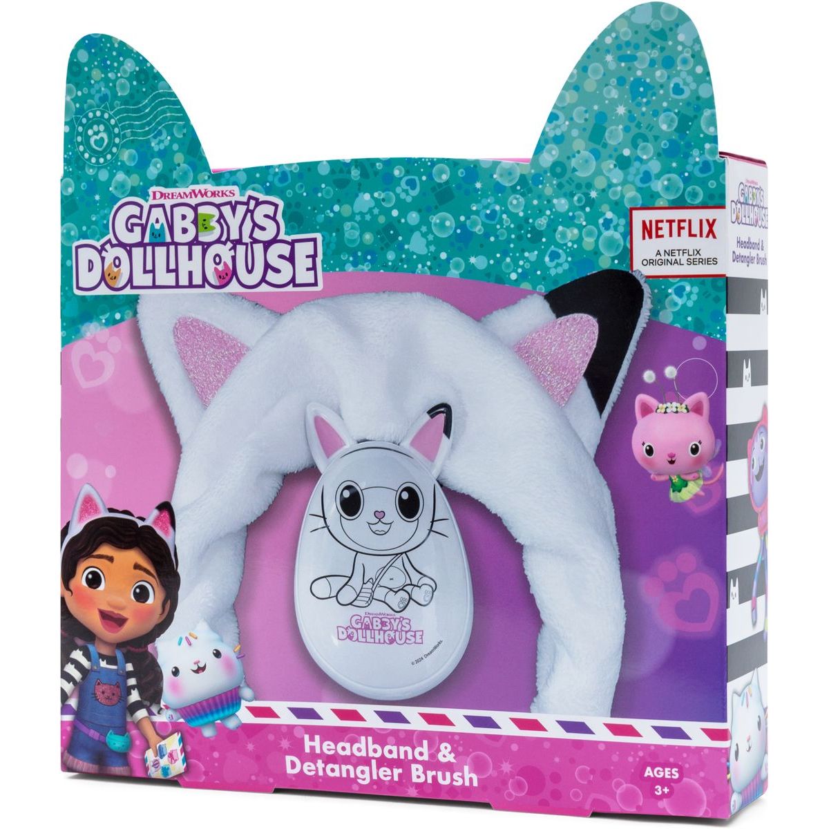 Gabbys Dollhouse set kartáč na vlasy + kosmetická čelenka