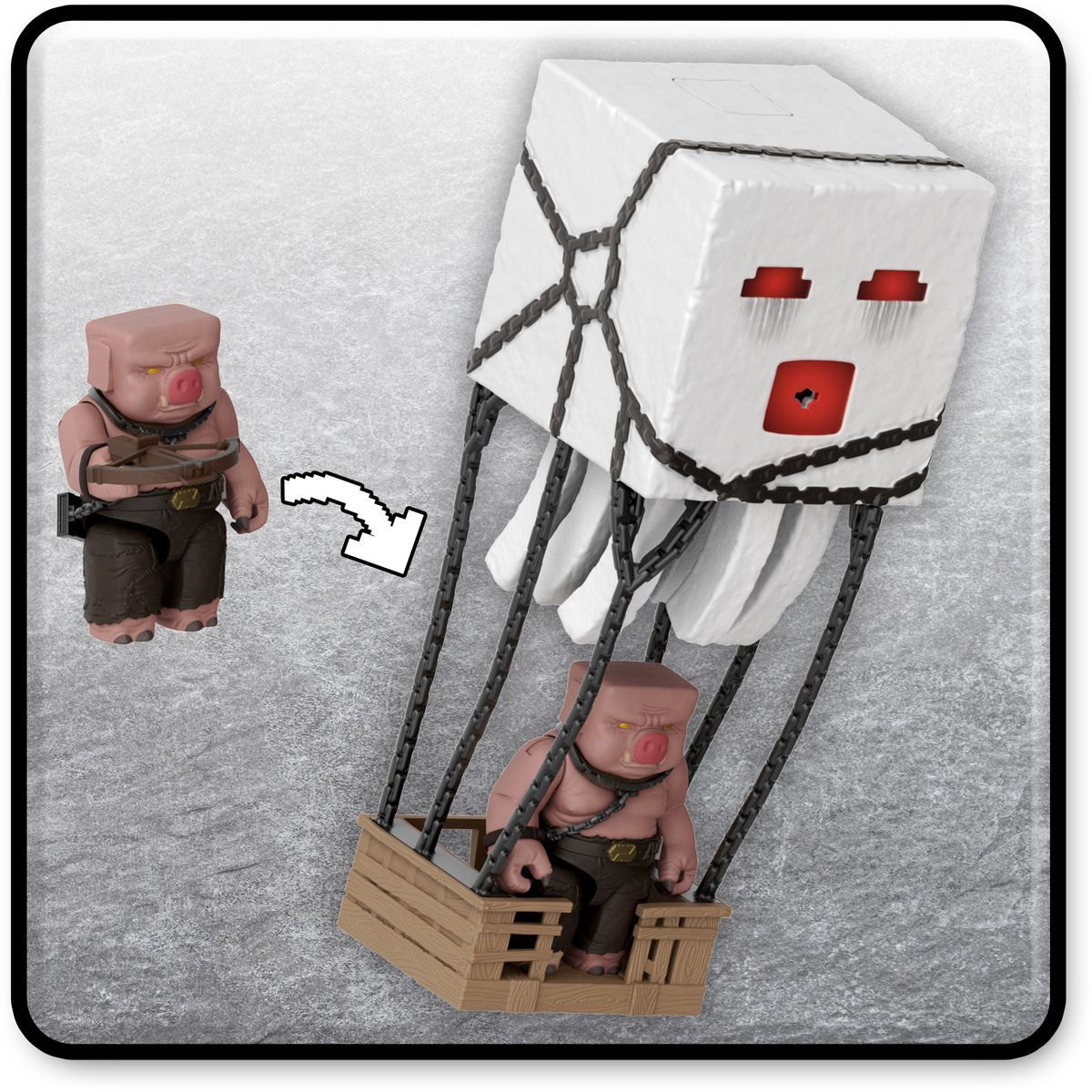 Mattel Minecraft velká figurka Ghast s ohnivou koulí