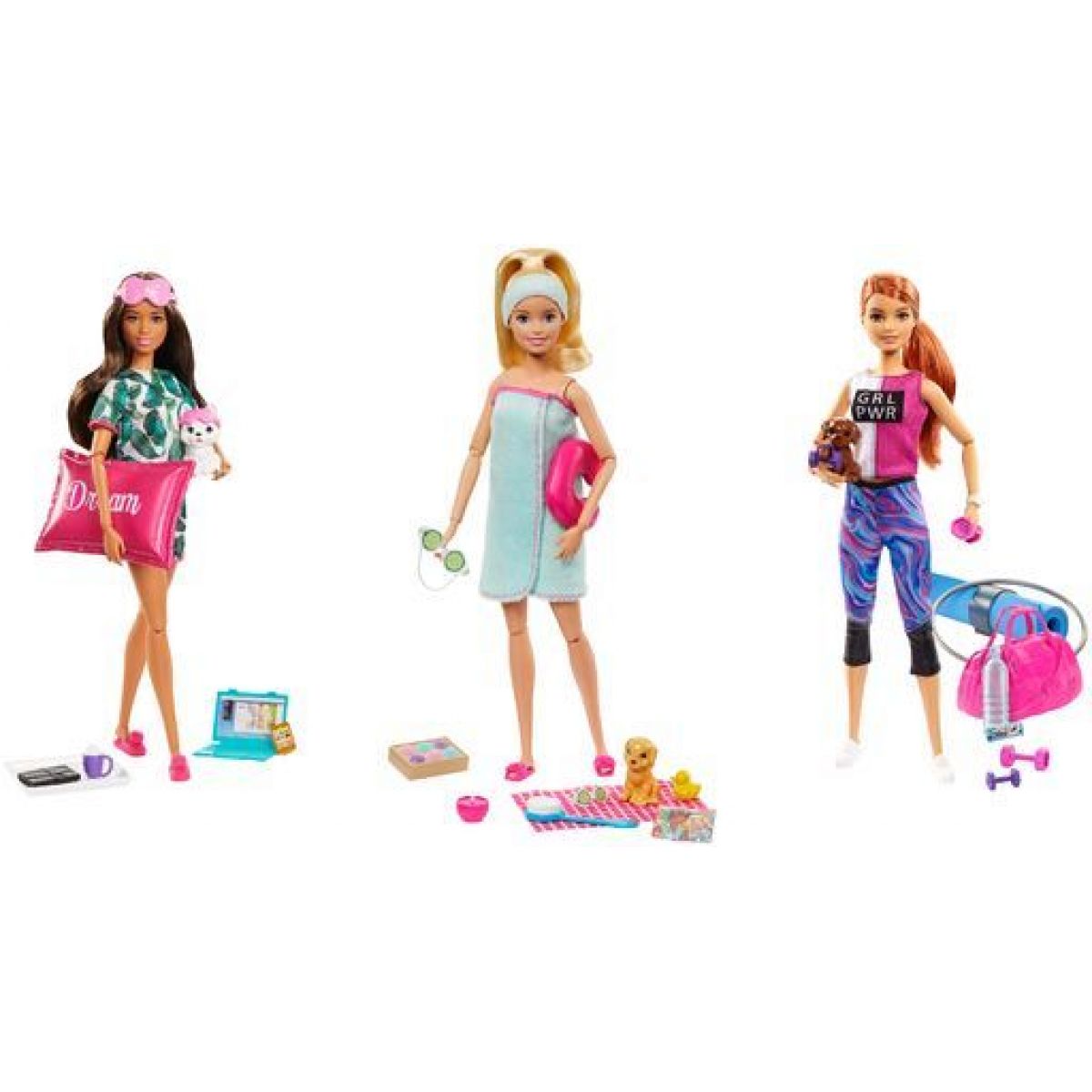 Mattel Barbie wellness panenka hnědé vlasy