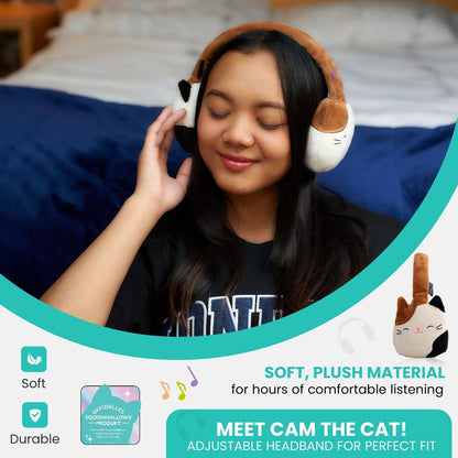Squishmallows Plush Bluetooth Headphones - Cam