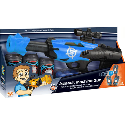 Alltoys Pistole na pěnové míčky 42 cm modrá