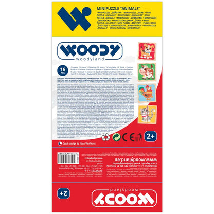 Woody Minipuzzle - Zvířátka v dř. krabičce