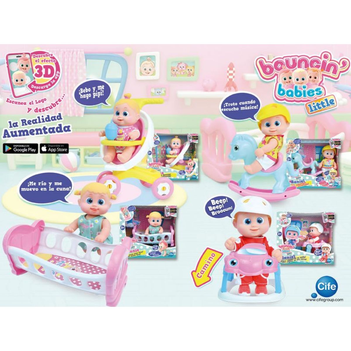 Miminko Bouncin Babies v autíčku Baniel