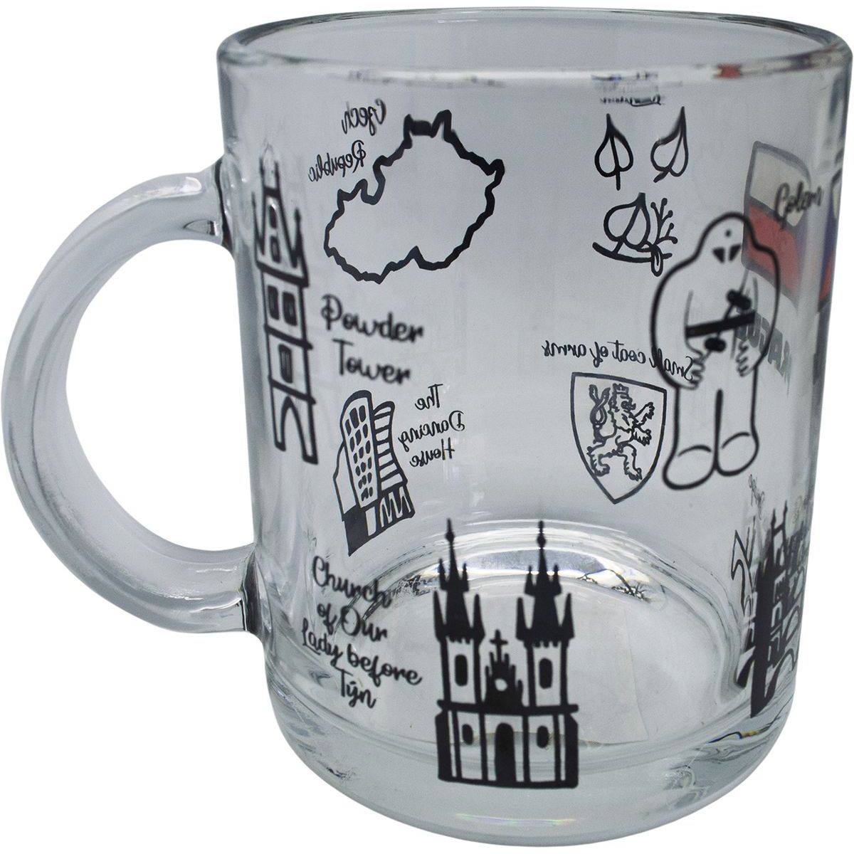 Skleněný hrnek 330ml - TOP PRAHA