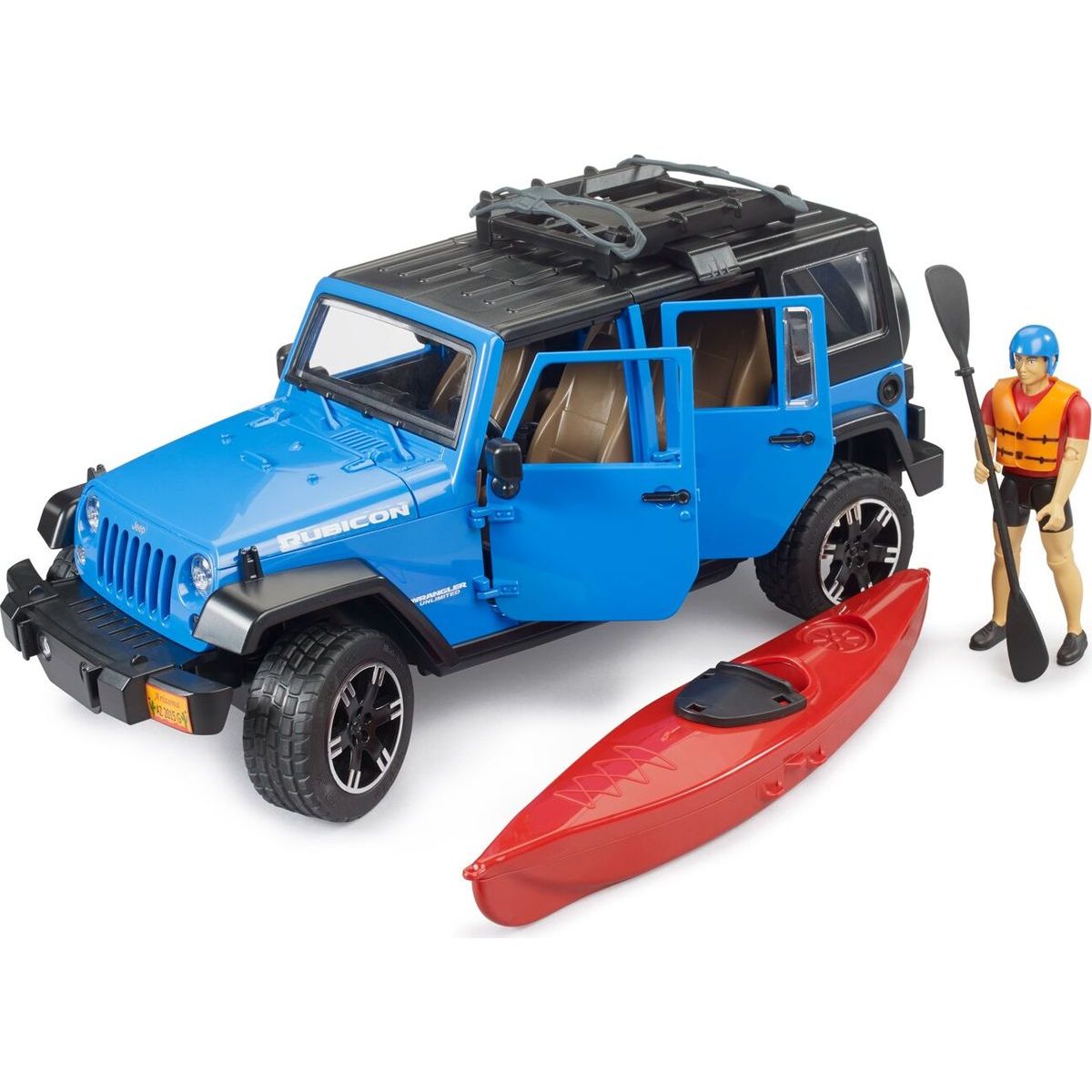 Bruder 02529 Jeep Wrangler RubiconUnlimited s kajakem a figurkou - Poškozený obal