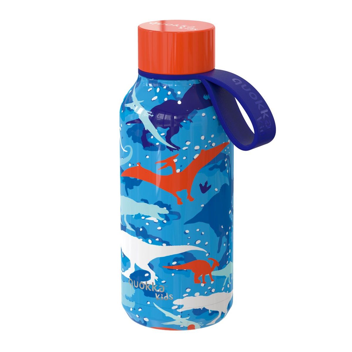 Quokka Nerezová termoláhev Solid Kids s poutkem Dinosaur 330 ml