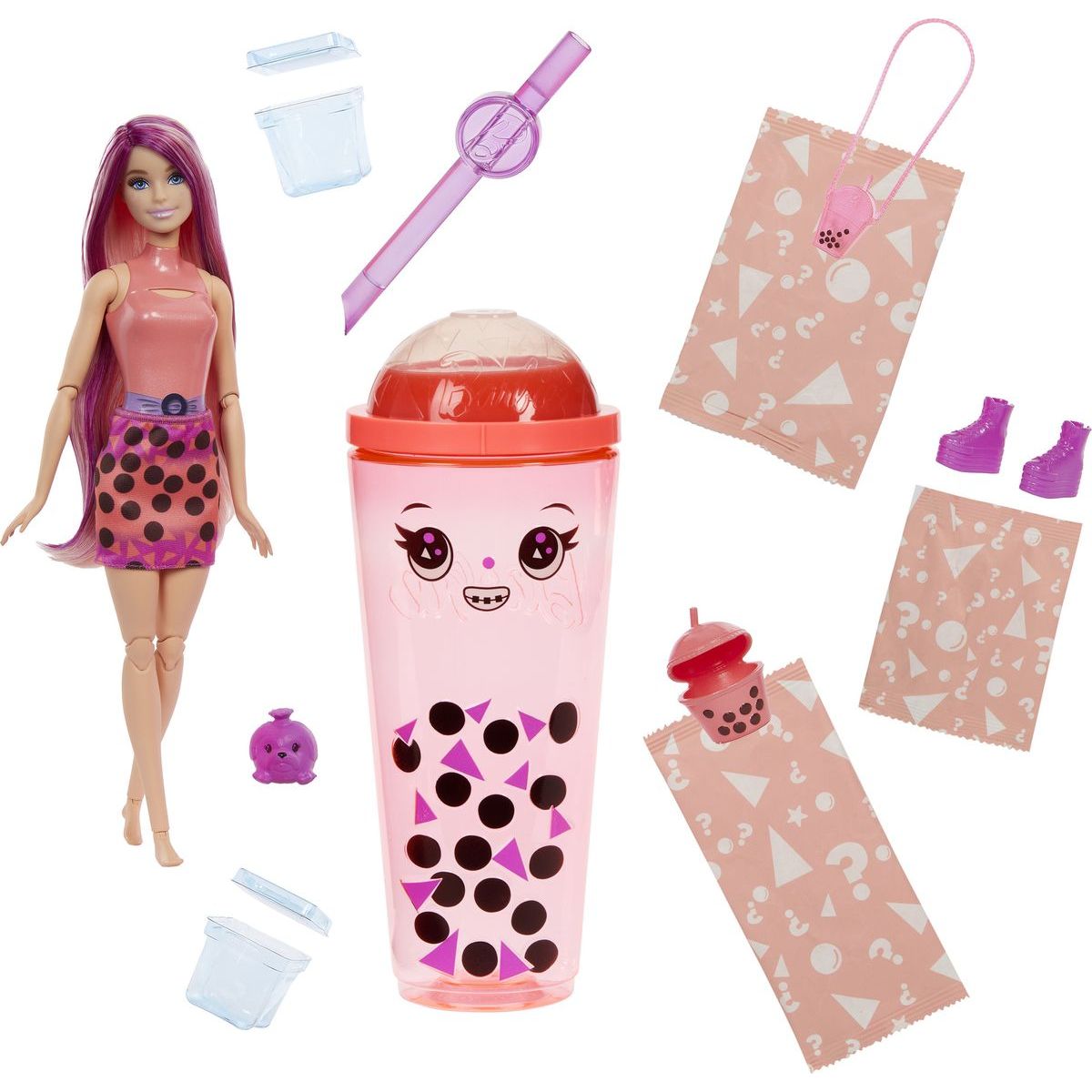 Barbie Pop Reveal Barbie bubble tea mangové koláčky