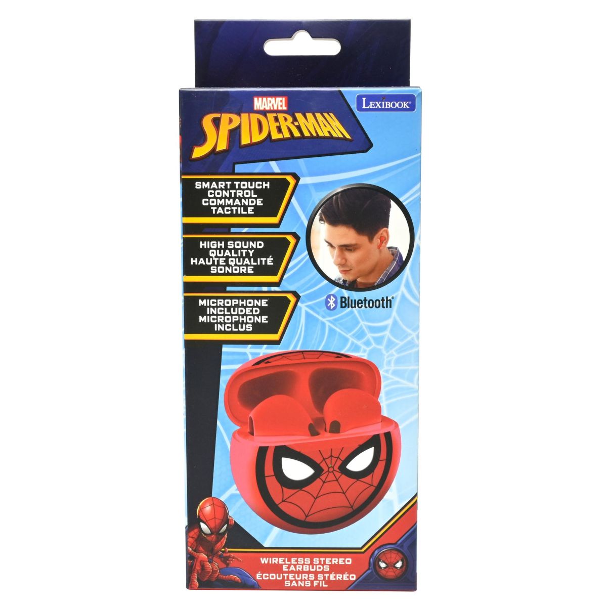 Lexibook Bluetooth sluchátka do uší Spiderman s vestavěným mikrofonem