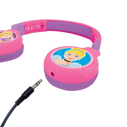 Lexibook 2v1 bluetooth skládací sluchátka Disney princezny s limitem hlasitosti