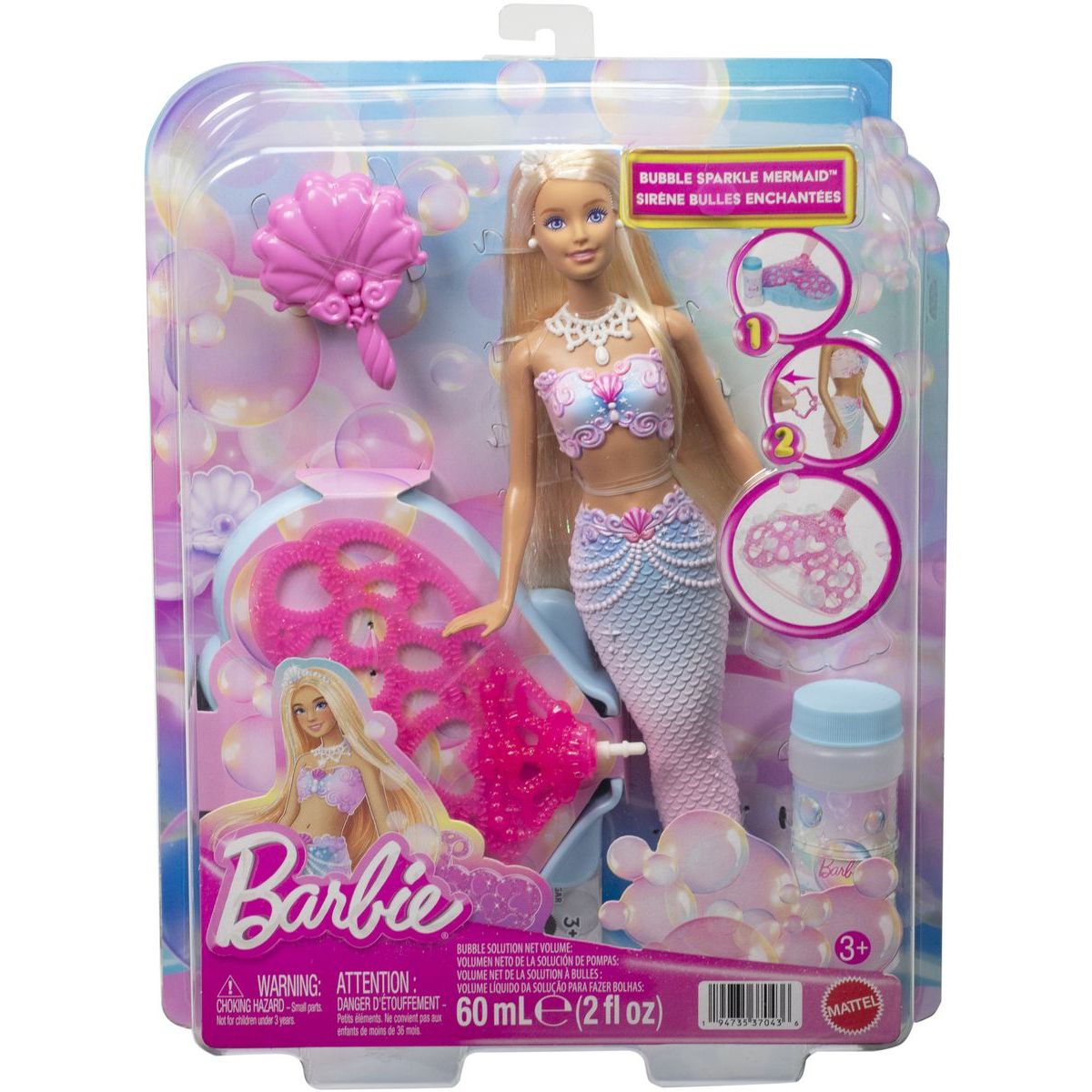 Barbie Bubbletastic Mořská panna s bublinkovou ploutví