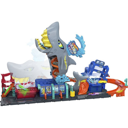 Hot Wheels City Color Reveal automyčka se žralokem