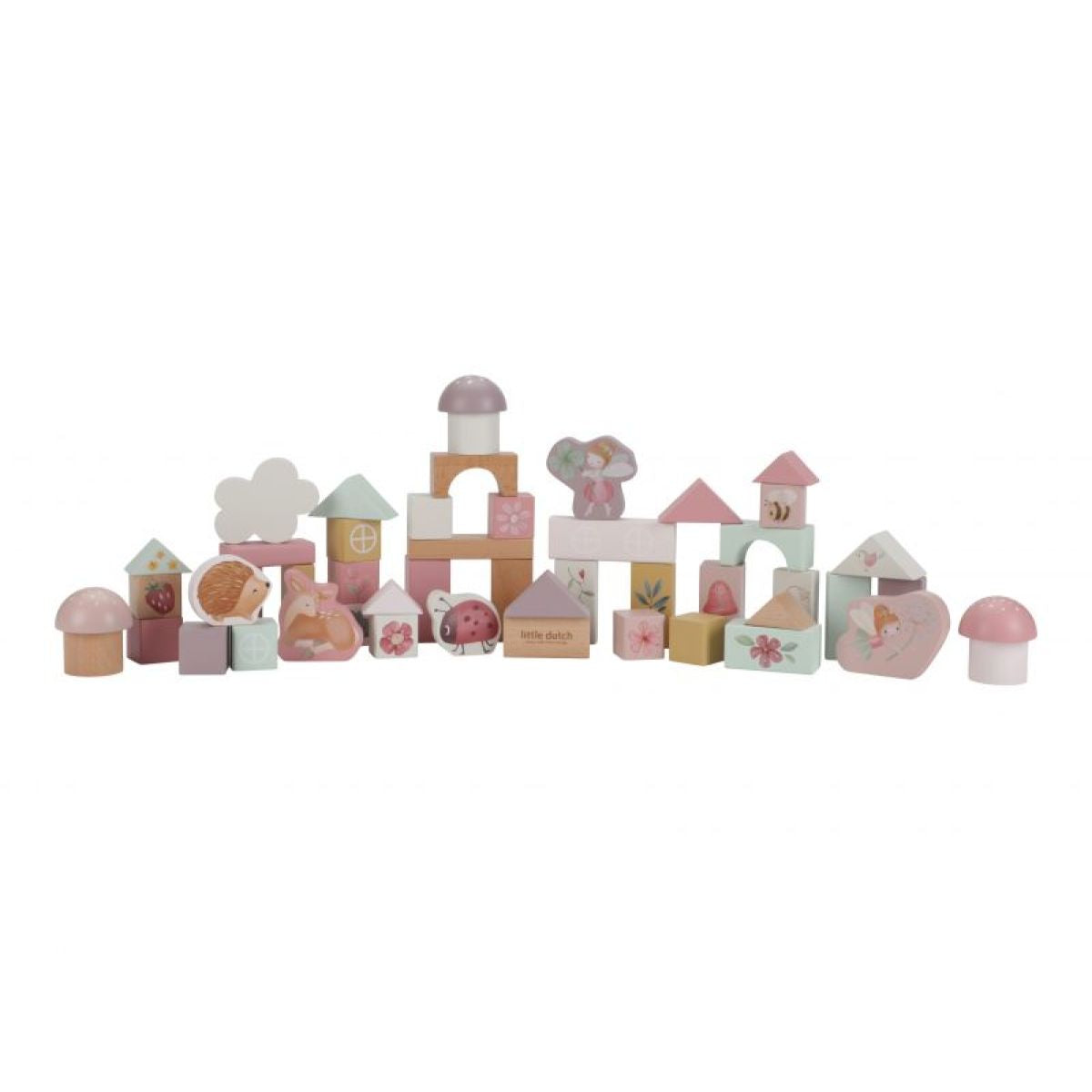 Little Dutch Kostky dřevěné 50 ks v tubě Fairy Garden