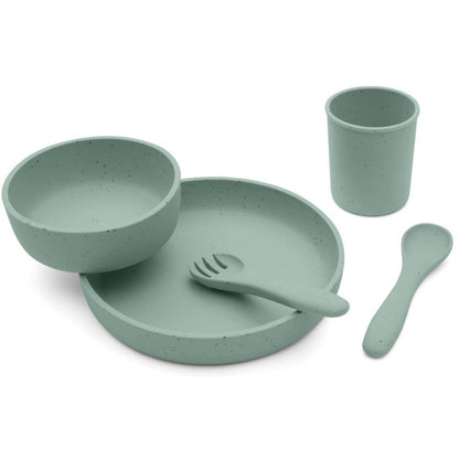 KikkaBoo Jídelní sada 5-dílná Platinum Silicone Sage