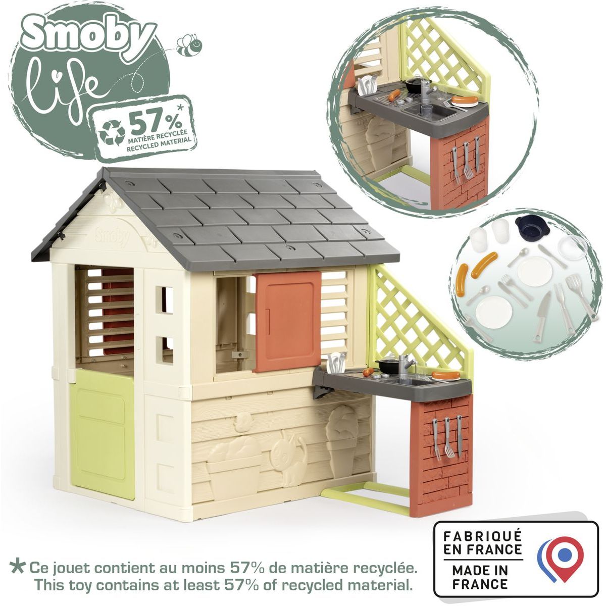 Smoby Domeček Life Nature s kuchyní