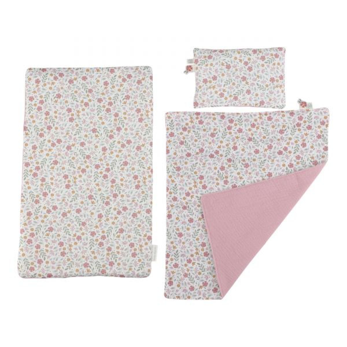 Little Dutch Postýlka pro panenky dřevěná s peřinkou Pink