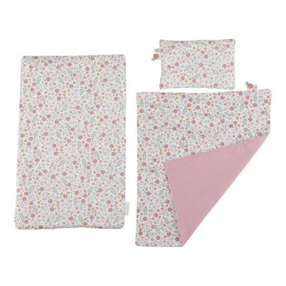 Little Dutch Postýlka pro panenky dřevěná s peřinkou Pink