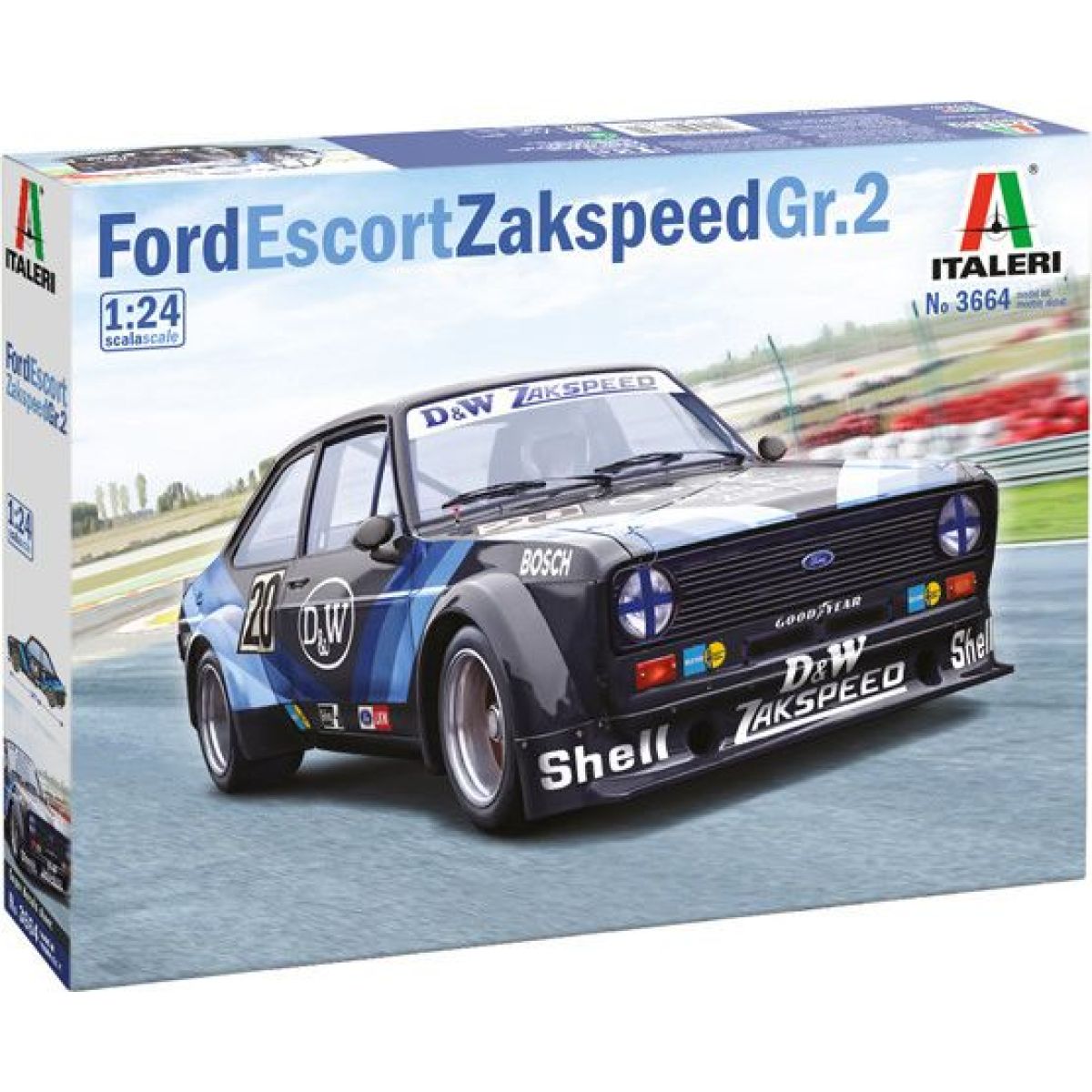 Italeri Model Kit auto 3664 - Ford Escort Zakspeed Gr. 2 (1:24) - Poškozený obal