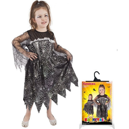 Rappa Dětský kostým Čarodějnice halloween 117 - 128 cm