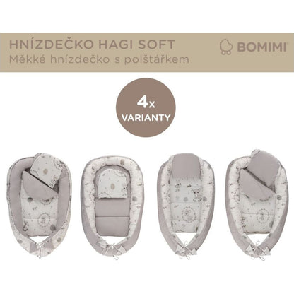 Bomimi Hagi Hnízdečko s polštářkem soft, koloušek šedá