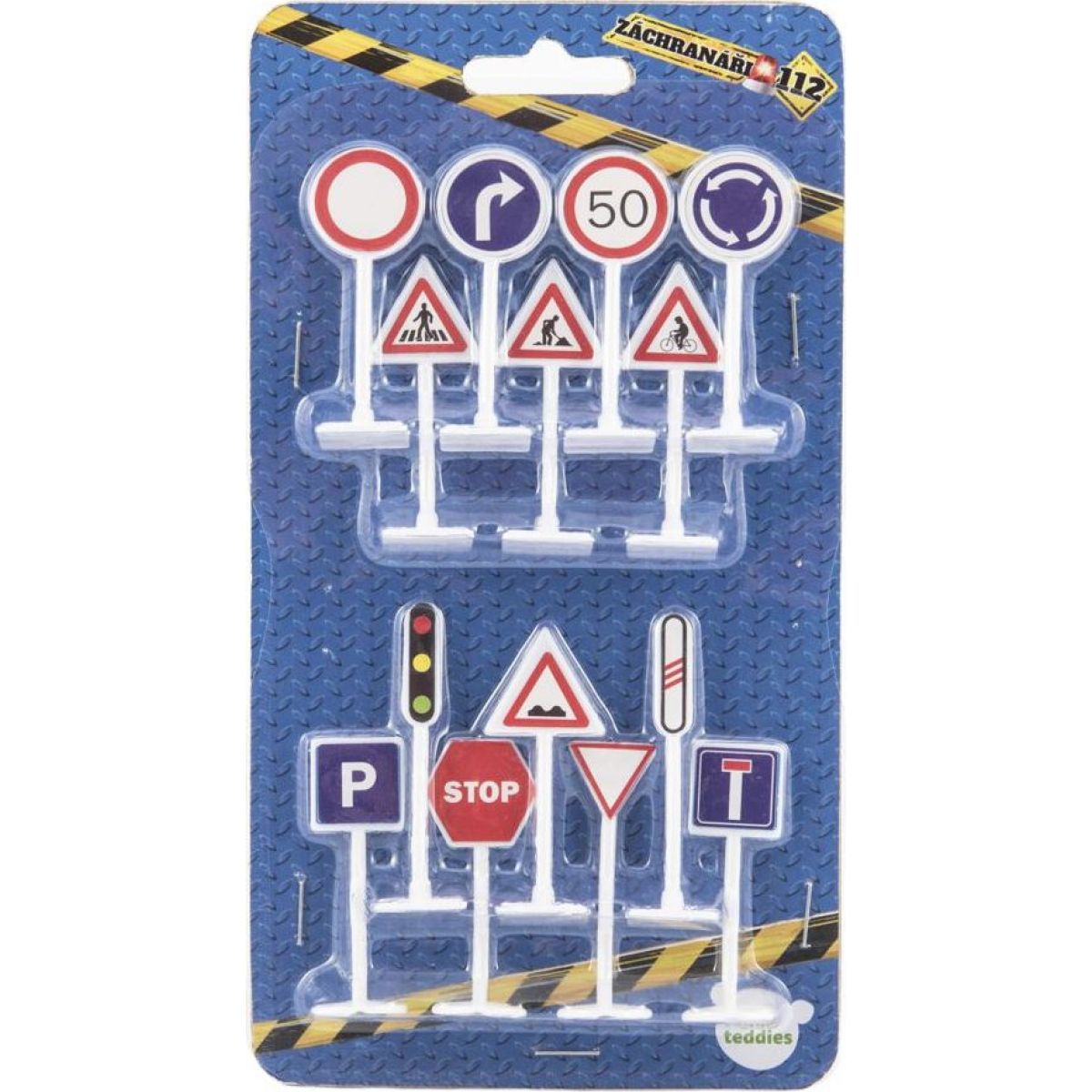 Dopravní značky 14 ks plast 5,5 cm