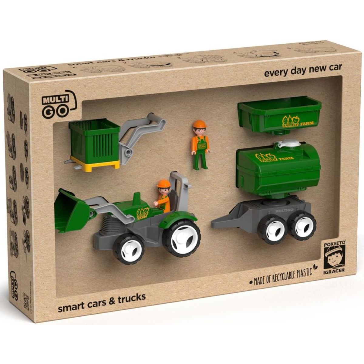 ECO MultiGO Farm set - figurky Igráčků farmářů s traktorem