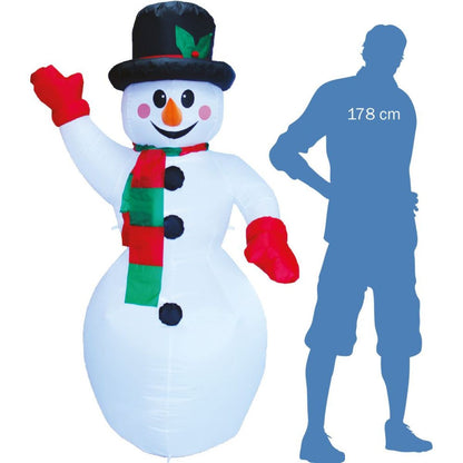 Sparkys Nafukovací svítící mávající sněhulák 187 cm