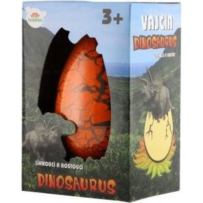 Vejce líhnoucí a rostoucí dinosaurus plast oranžové