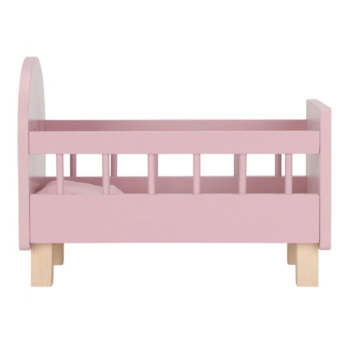 Little Dutch Postýlka pro panenky dřevěná s peřinkou Pink