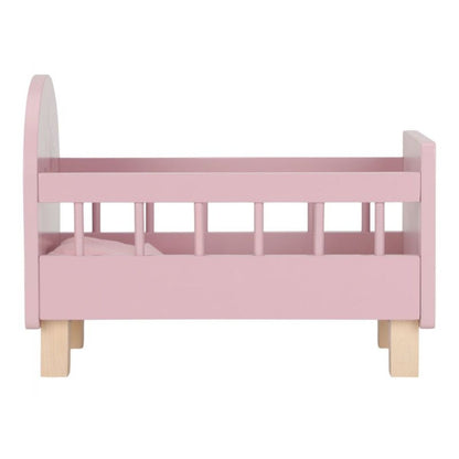 Little Dutch Postýlka pro panenky dřevěná s peřinkou Pink