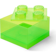 LEGO úložný box 4 s víkem - průhledná zelená