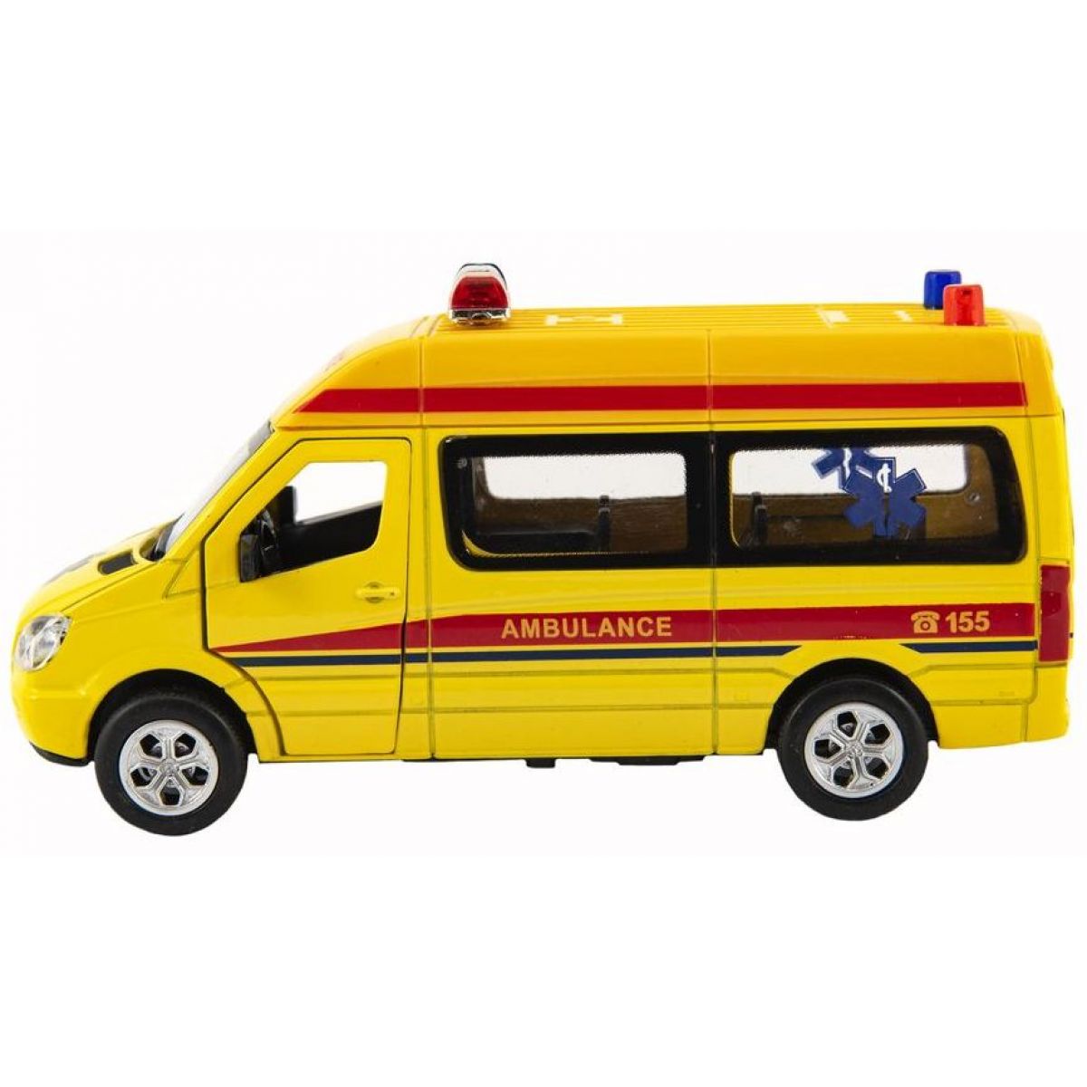 Teddies Auto ambulance 15 cm na baterie se světlem se zvukem