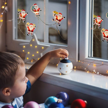 LED okenní řetěz - Santa, 6 x LED, přísavný, 120 cm, 2 x AA