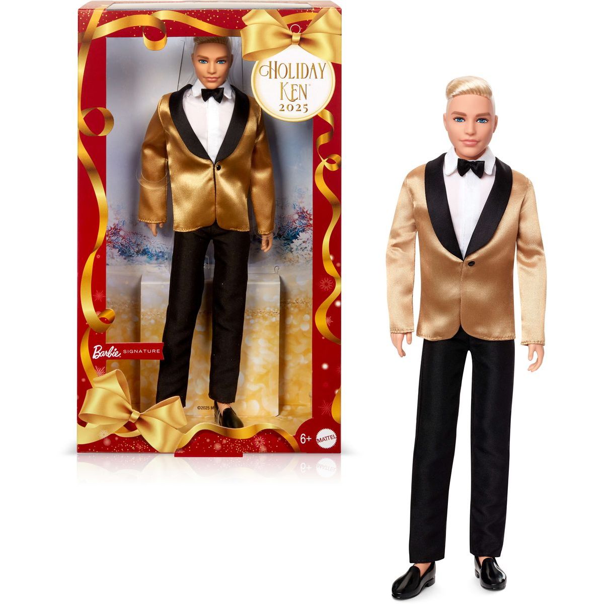 Barbie Vánoční panenka Ken blond 2025