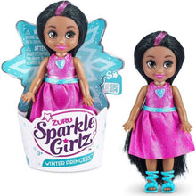 Zuru Sparkle Girlz Winter Princess růžové šaty-černé vlasy