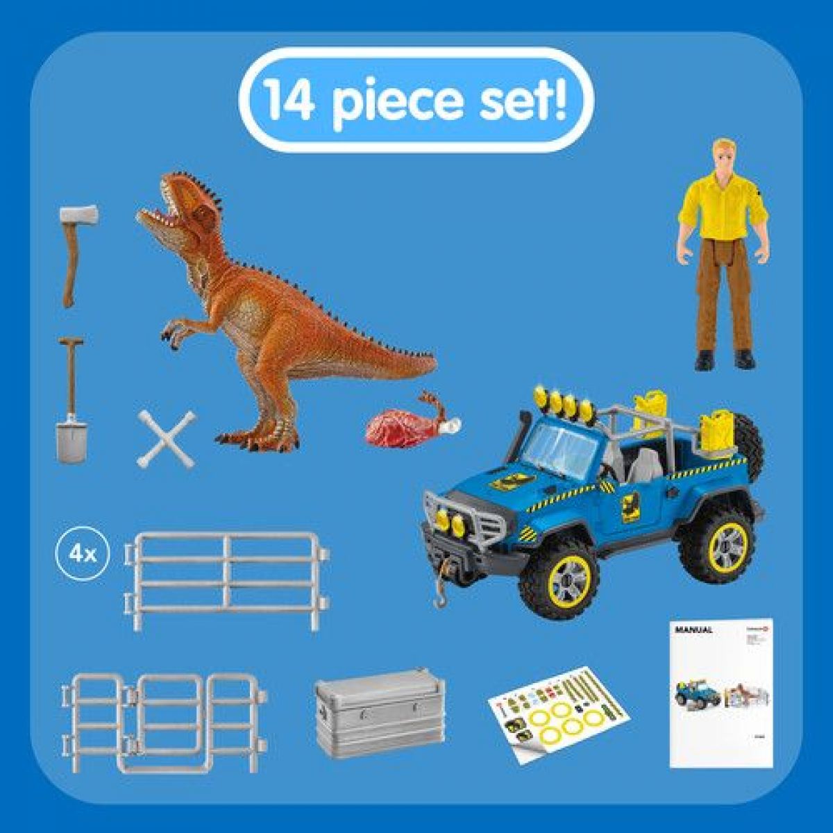 Schleich 41464 Terénní vůz s venkovním výběhem pro dinosaura